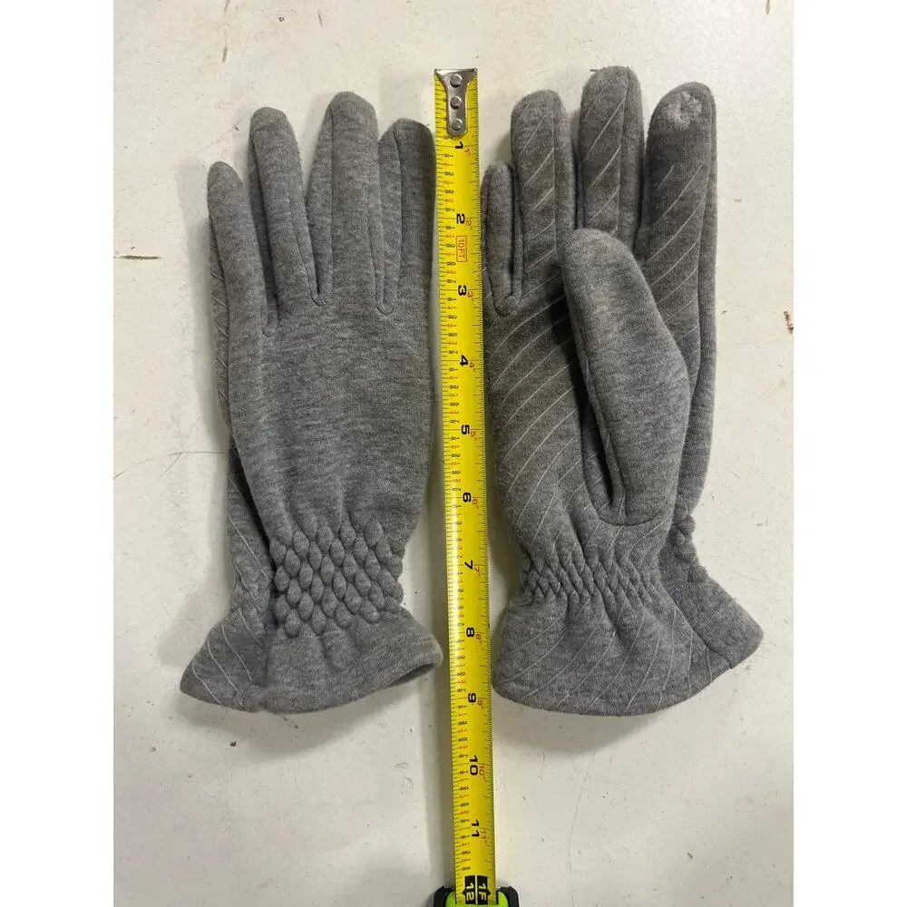 ScarvesMe Women's Soft Winter Cozy Cable Solid Color Textured Gloves Grey